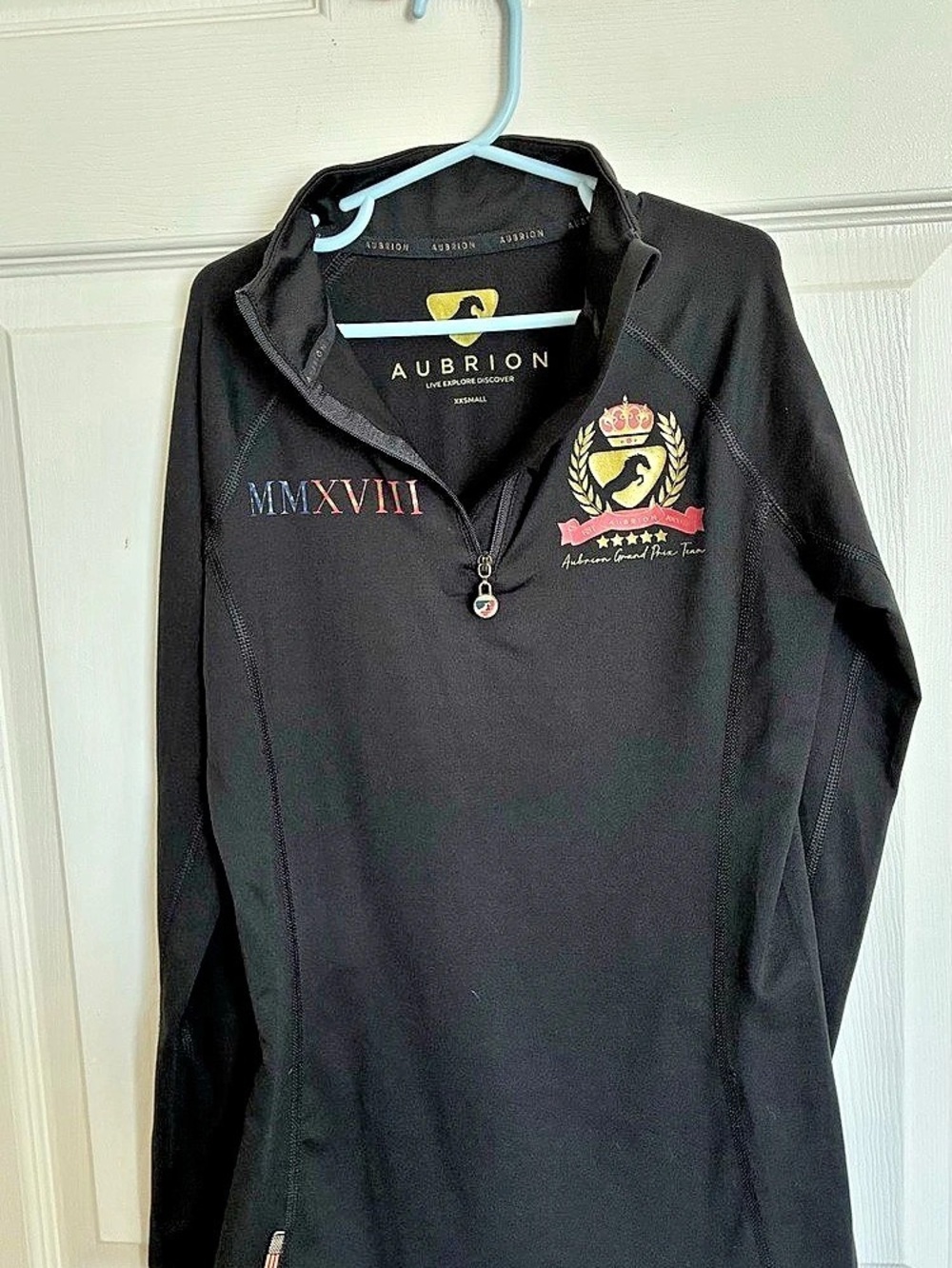 Aubrion Team Technical Top Black Long Sleeve Quarter Zip Like New